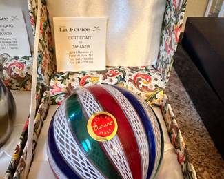 #148 - $40.00 each - Green, Red, Blue La Fenice Murano ornament