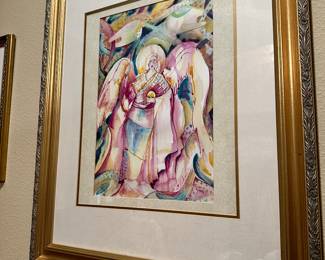#41 - $150.00 - Water color Angel Mary Wilkinson PNS Artist 27x33