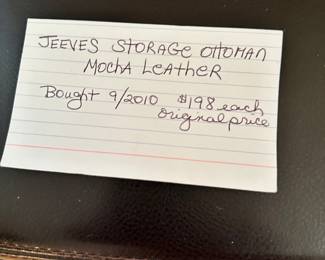 #28 - $250.00 - Set of 2, 18x18 square poof and storage/tray ottoman brown