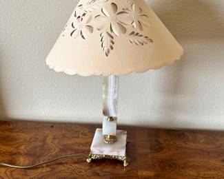 #37 - $46.00 - Onyx lamp on brass feet
