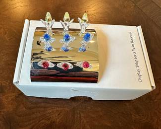 #111 - $30.00 - Swarovski Tulips on stand