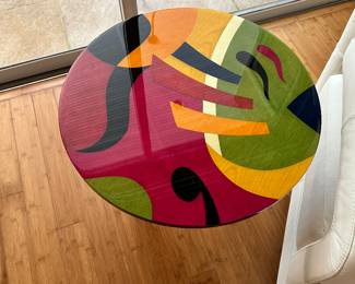 #8 - $150.00 - 2 Modern inlaid side table 24Wx21T