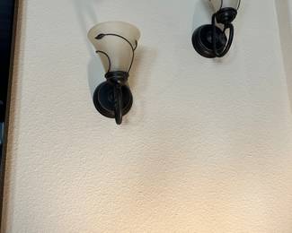 #22 - $100.00 - Set of 4 battery operated sconces (glass) 11x 6 with remote