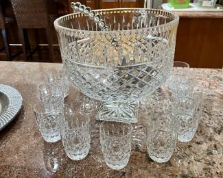 #10 - $150.00 - Punch bowl crystal with 12 cups 11W round by 11T