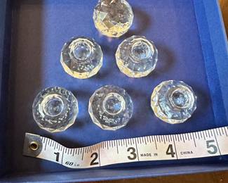 #129 - $36.00 - Swarovski set of 5 mini candlesticks holders with extra facet bowl