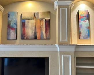 #20 - $60.00 - Modern decorative triptych 12x35 35x35 (3pieces)
