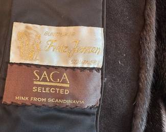 #14 - $280.00 - Dark brown mink jacket size 4-6 bunt maker