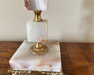 #37 - $46.00 - Onyx lamp on brass feet