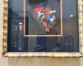 #54 - $70.00 - Pam Wynn 13x13 painting on clay black/reds