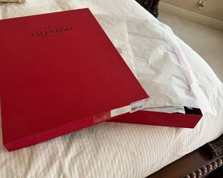 #16 - $300.00 - Valentino Italy black cashmere shawl/wool with fur edges wrap