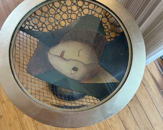 #18 - $90.00 - Side table with face painted 24x22T