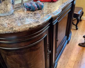 #2 - $1,050.00 - Thomasville Hills of Tuscany sideboard marble top -78L x39Tx 26D