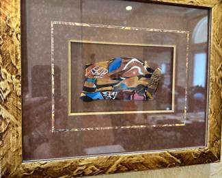 #55 - $70.00 - Pam Wynn 15x12 painting on clay brown colors Titled Ancient image (retail $185)