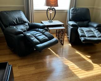#23 - $380.00 each - 2 each Lazy boy charcoal leather manual 38Wx42Hx40D