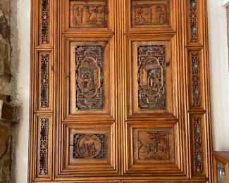 #1- $900 - Chinese carved window screen 36x57