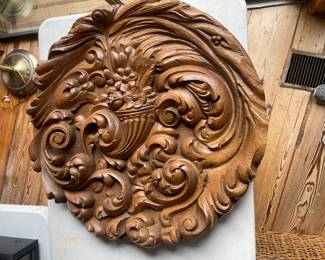 #46 - $120 carved wood rosace   25"