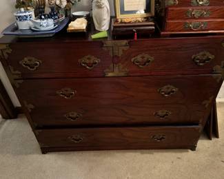 #29 - $350 - Asian 5 drawers chest 48Wx18Dx35H