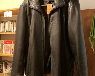 #83 - $50  Black Leather Jacket - L