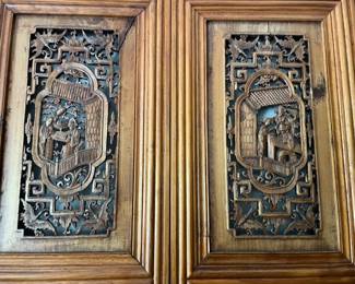 #1- $900 - Chinese carved window screen 36x57