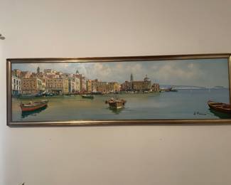 #69 - $150 	Painting oil of Venice canal 

