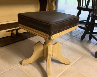 #21 - $250 or Best Offer Antique Piano and Swivel Seat 63W X 27D X 53 1/2H