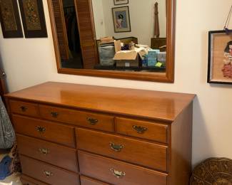 #76 - $275 Manistee Michigan 8 drawers dresser 55x19x54
with mirror 44x33
