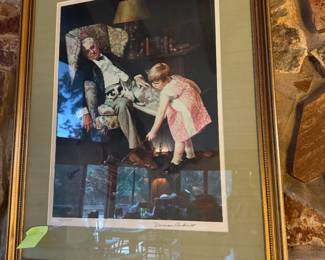 #37 - $600 - Norman Rockwell limited print 135/750 - 32Wx 39H - Titled "Pals" for the 100th Anniversary of Bissells Circa 1976