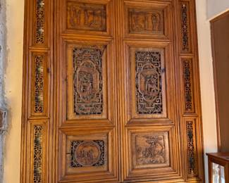 #1- $900 - Chinese carved window screen 36x57