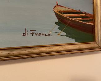 #69 - $150 	Painting oil of Venice canal 
