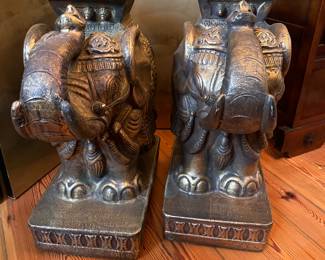 #50 - $200 - Pair of silvered chalk elephants 