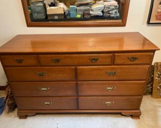 #75 - $275 Manistee Michigan 8 drawer dresser 55x19x54
with mirror 44x33
