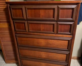 *#40 - $100 - 70's tall chest - warped by water on base 56x18x49 1/2