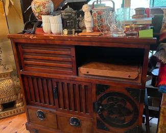 #53 - $400 Japanese cabinet 44Wx19Dx89T - door with fish