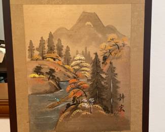 #74 - $100  Japanese Art - Hand Painted on Silk