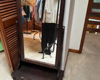 #9 - $150 - Swivel mirror tall on drawers 25Wx11 1/2Dx54H