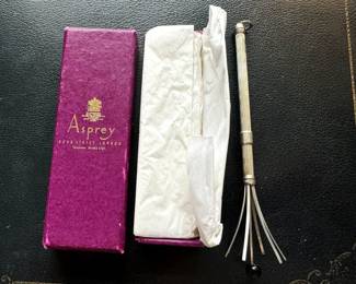 #122 - $50 - Asprey London silver hallmarked champagne bubble -stirrer - in its box