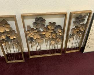 Mid Century three-piece wall hangings