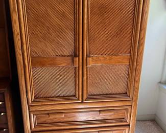 VTG Thomasville Oak Clothing Cabinet Dresser