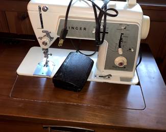 Singer sewing machine in table