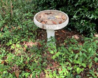 One of Two Cement Bird Baths
