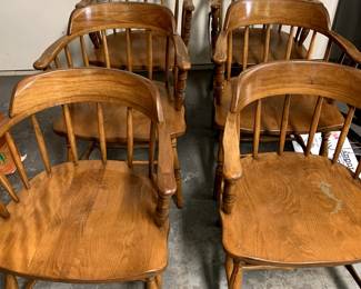 Lot of 6 Vintage Captain's Chairs Heavy