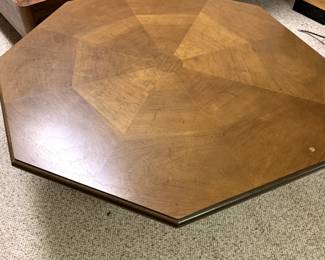 Vintage Oxagonal Coffee Table MCM with Metal Base