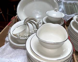 Beautiful Retro Silver Rimmed Dishes