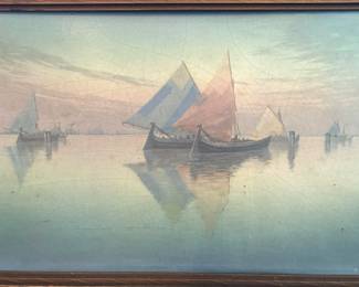 Rookwood Pottery Scenic Vellum Glaze Plaque by Carl Schmidt,
who worked at Rookwood from 1896-1927