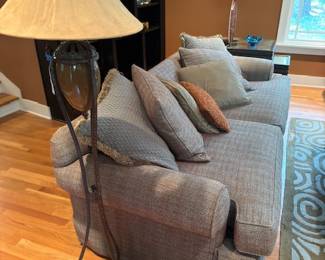 Couch and lamps