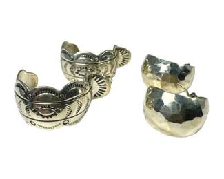 2 Pair of Sterling Silver Hoop Earrings