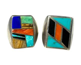 2 Gemstone Inlay Rings