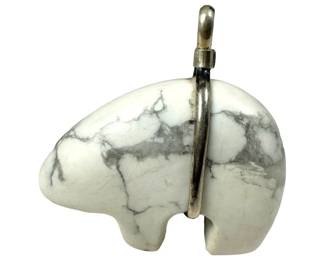 Howlite Carved Bear Pendant