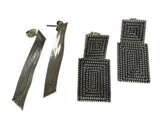 2 Pairs of Sterling Silver Dangle Earrings