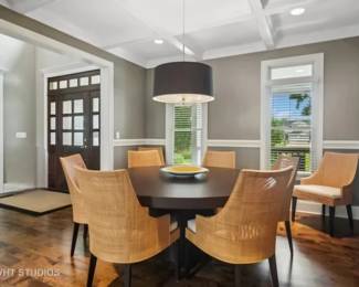 Crate & Barrel, 72" Round table, 8 Crate & Barrel Chairs w/ extra Cushions